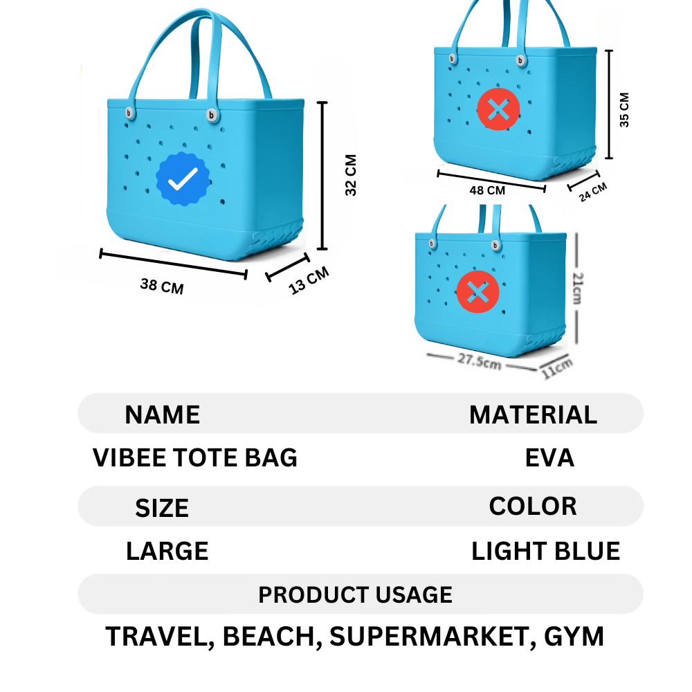 Vibee Tote Bag-Light Blue