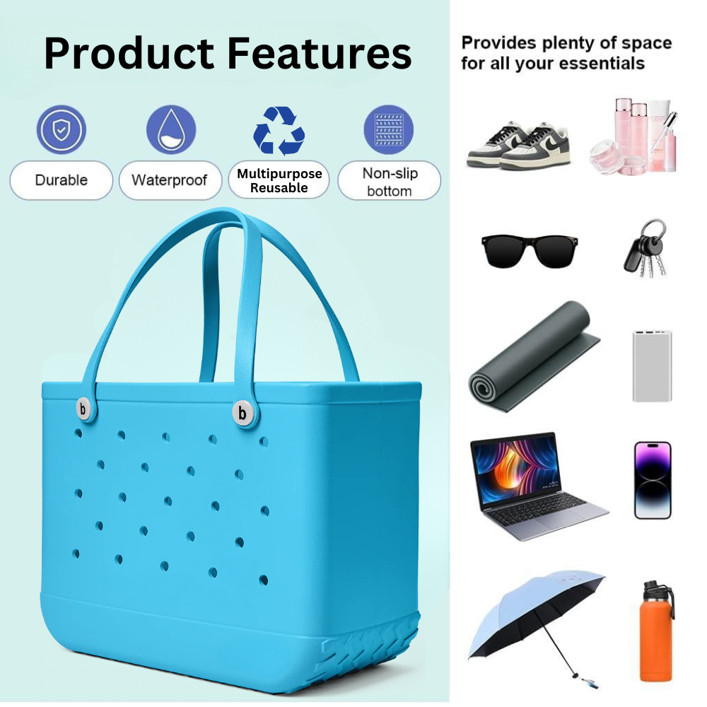 Vibee Tote Bag-Light Blue