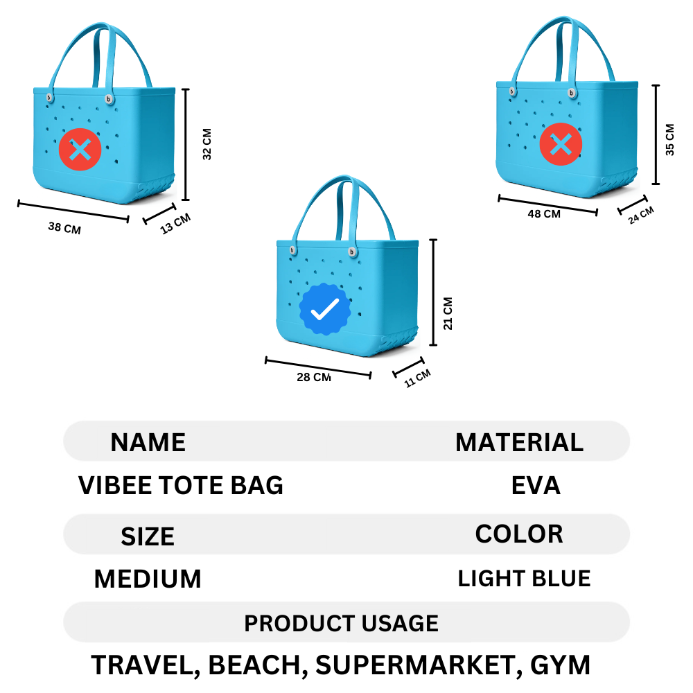 Vibee Tote Bag-Light Blue