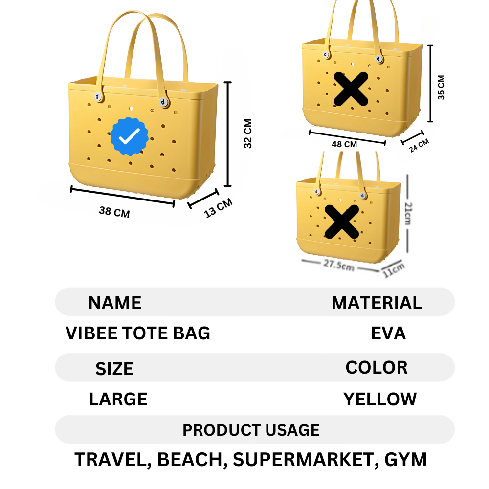 Vibee Tote Bag- Yellow