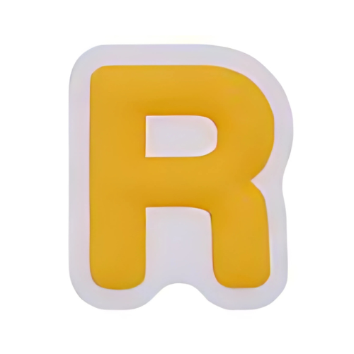 Alphabet R - Yellow Shoe Charm for Crocs & Clogs ๐ | Bright & Personalized Letter Charm