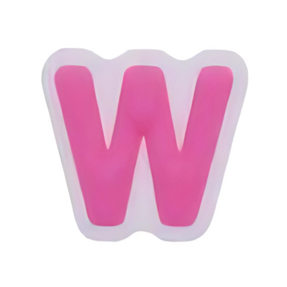 Alphabet W - Pink Shoe Charm for Crocs & Clogs 💖 | Personalized Letter Charm