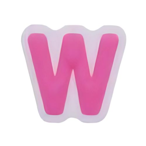 Alphabet W - Pink Shoe Charm for Crocs & Clogs 💖 | Personalized Letter Charm