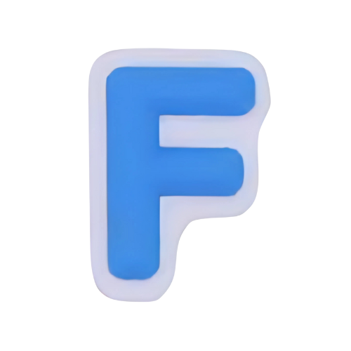 Alphabet F - Blue Shoe Charm 🔵
