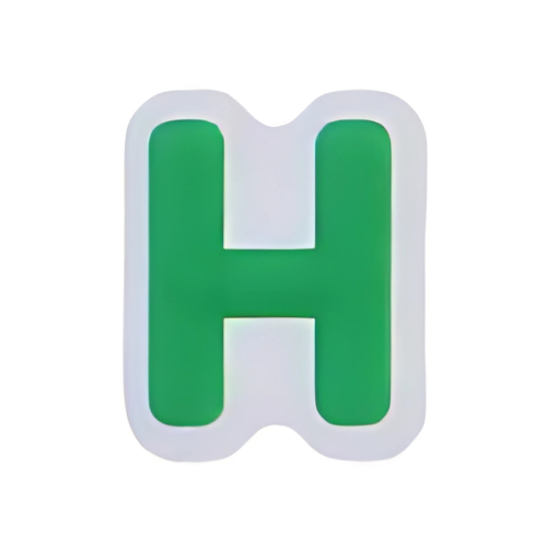 Alphabet H - Green Shoe Charm 💚