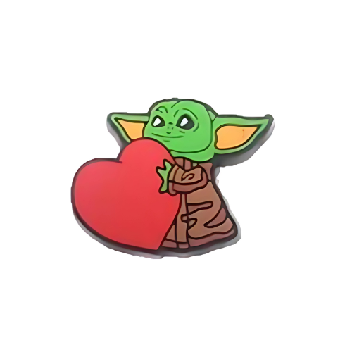 Baby Yoda with Heart Shoe Charm for Crocs & Clogs 💚❤️