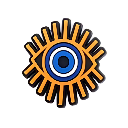 👁️ Blue & Orange Evil Eye Shoe Charm – Protect Your Style with a Bold, Vibrant Touch! 👟✨