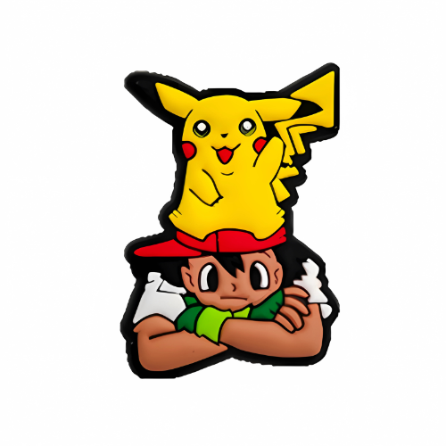 Ash with Pikachu Shoe Charm for Crocs & Clogs ⚡🎮