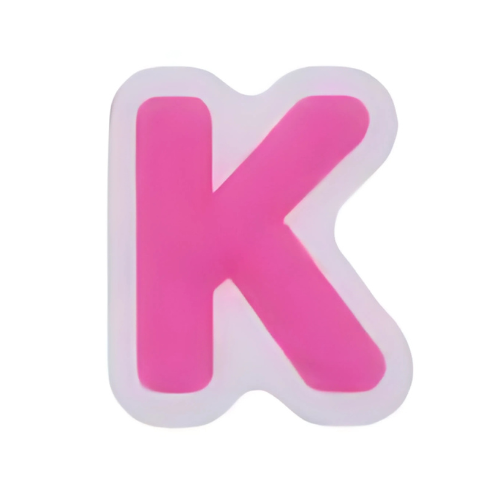 Alphabet K - Pink Shoe Charm for Crocs & Clogs 💖