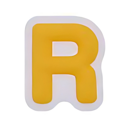 Alphabet R - Yellow Shoe Charm for Crocs & Clogs 💛 | Bright & Personalized Letter Charm