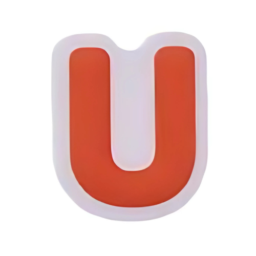 Alphabet U - Orange Shoe Charm for Crocs & Clogs 🧡 | Personalized Letter Charm