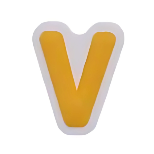 Alphabet V - Yellow Shoe Charm for Crocs & Clogs 💛 | Personalized Letter Charm