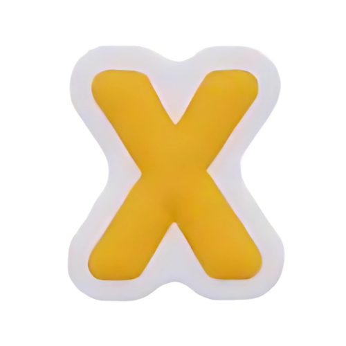 Alphabet X - Yellow Shoe Charm for Crocs & Clogs 💛 | Personalized Letter Charm